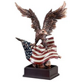 Antique Bronze Eagle w/Flag - Medium